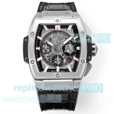 Swiss Clone Hublot Spirit of Big Bang 45mm Stainless Steel Silver Dial Watch 